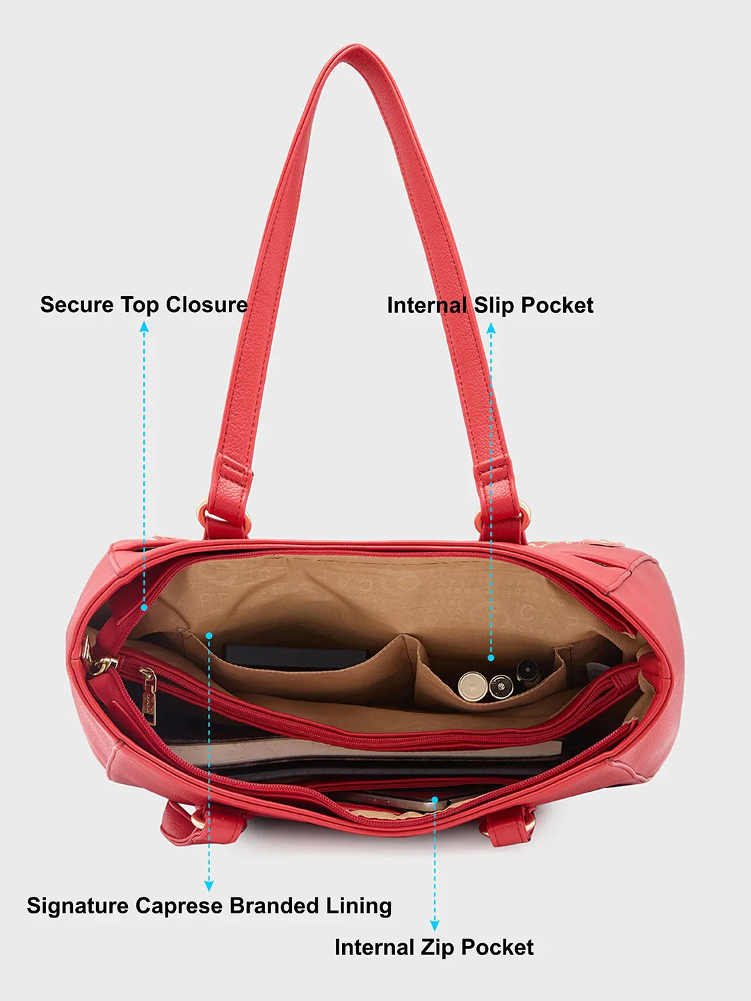 Caprese Erica Medium Maroon Tote Bag - Image 9