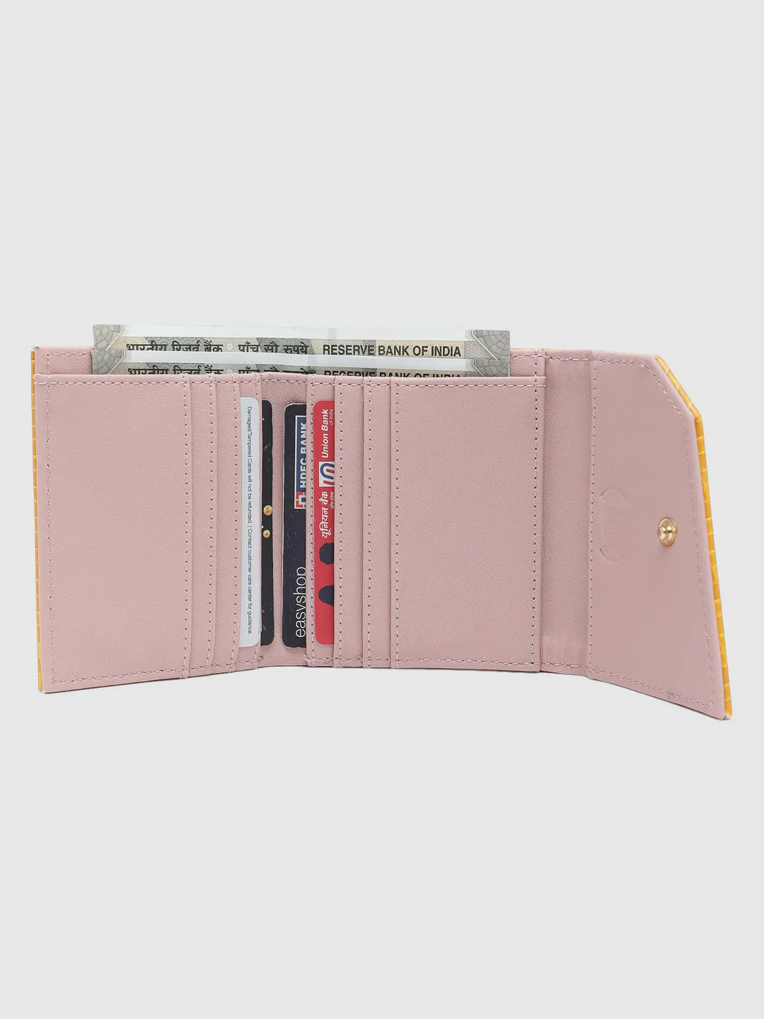 Caprese Ernesa Small Yellow Wallet - Image 11
