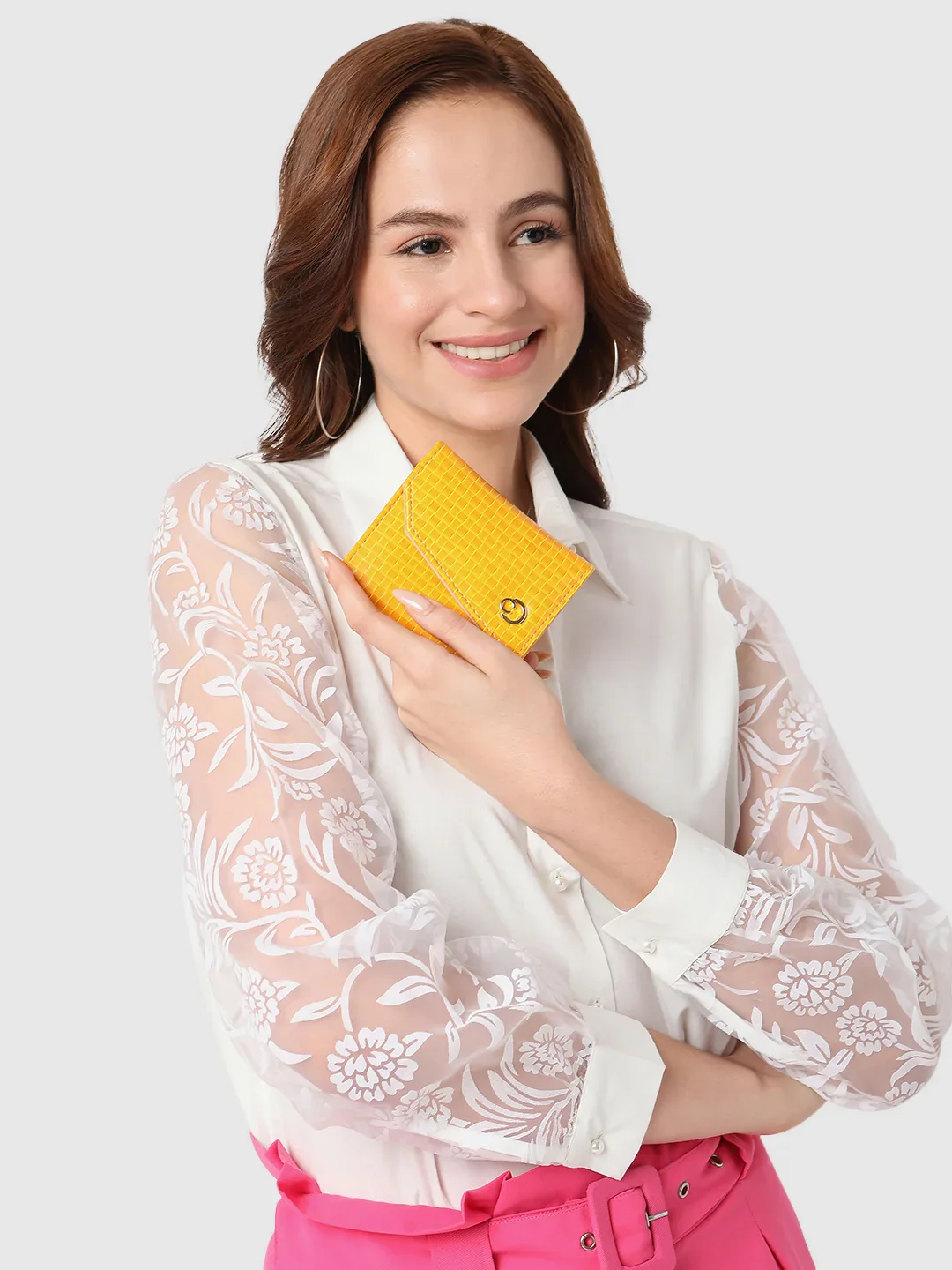 Caprese Ernesa Small Yellow Wallet - Image 3