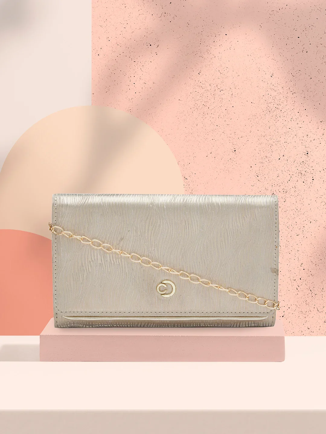 Caprese Eryka Medium Light Gold Clutch - Image 13
