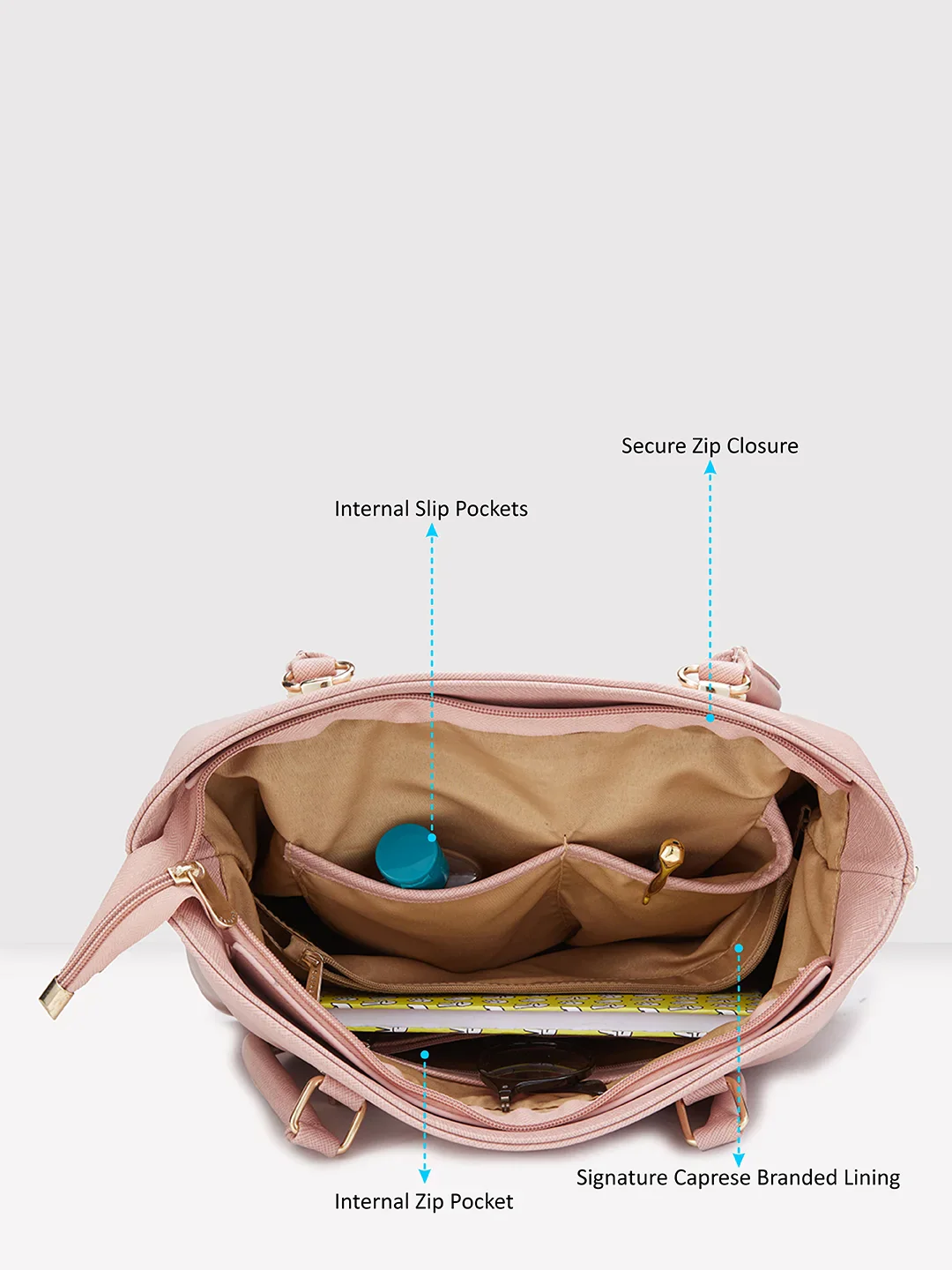 Caprese Esme Large Blush Tote Bag - Image 8