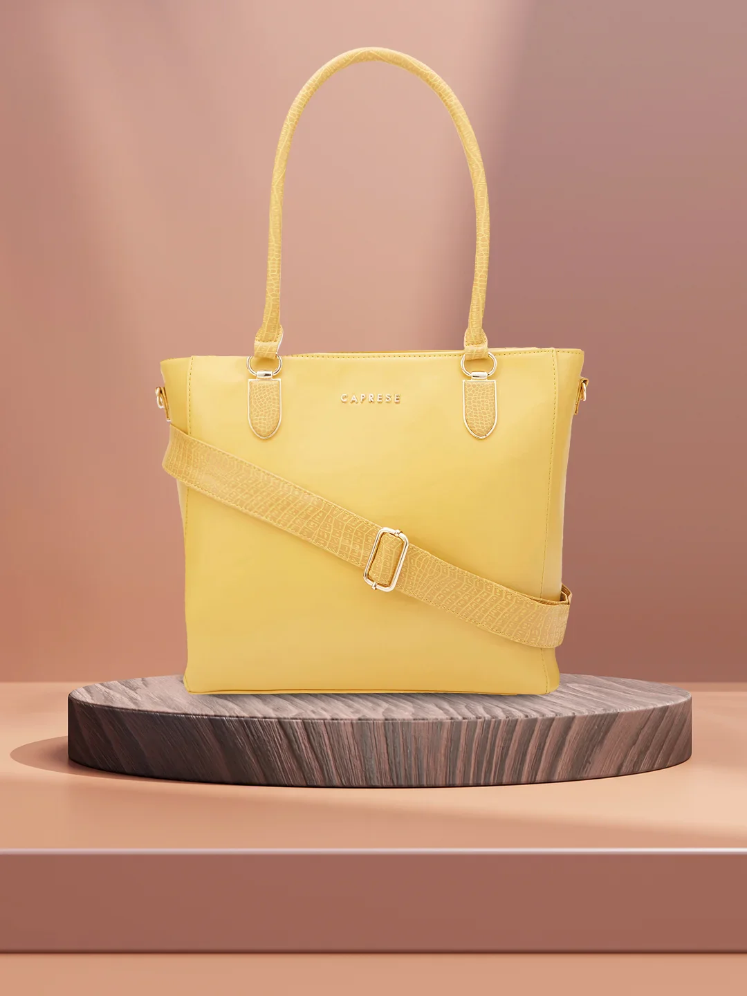 Caprese Esme Large Yellow Tote Bag - Image 2