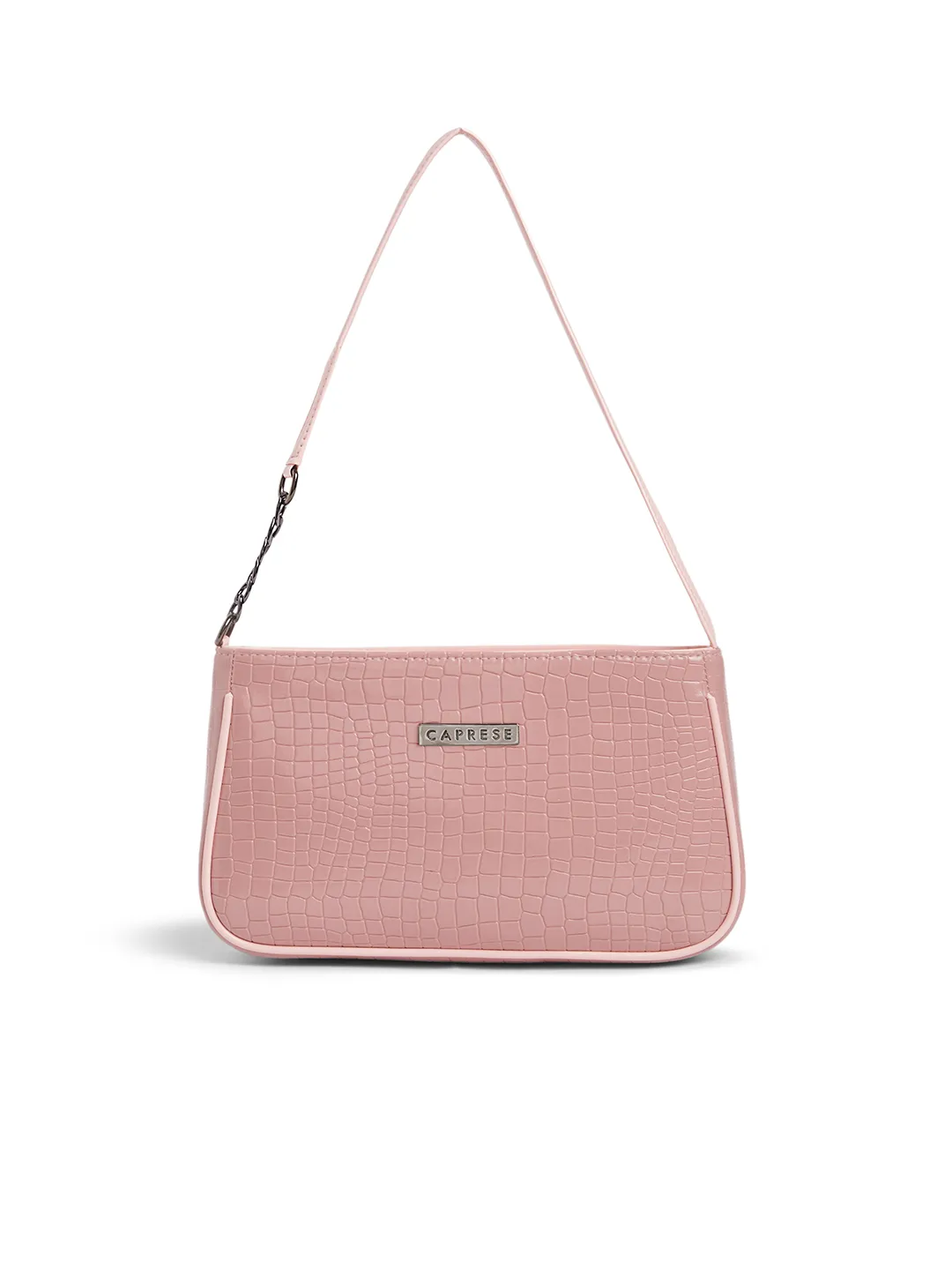 Caprese Ethan Small Powder Pink Baguette Bag