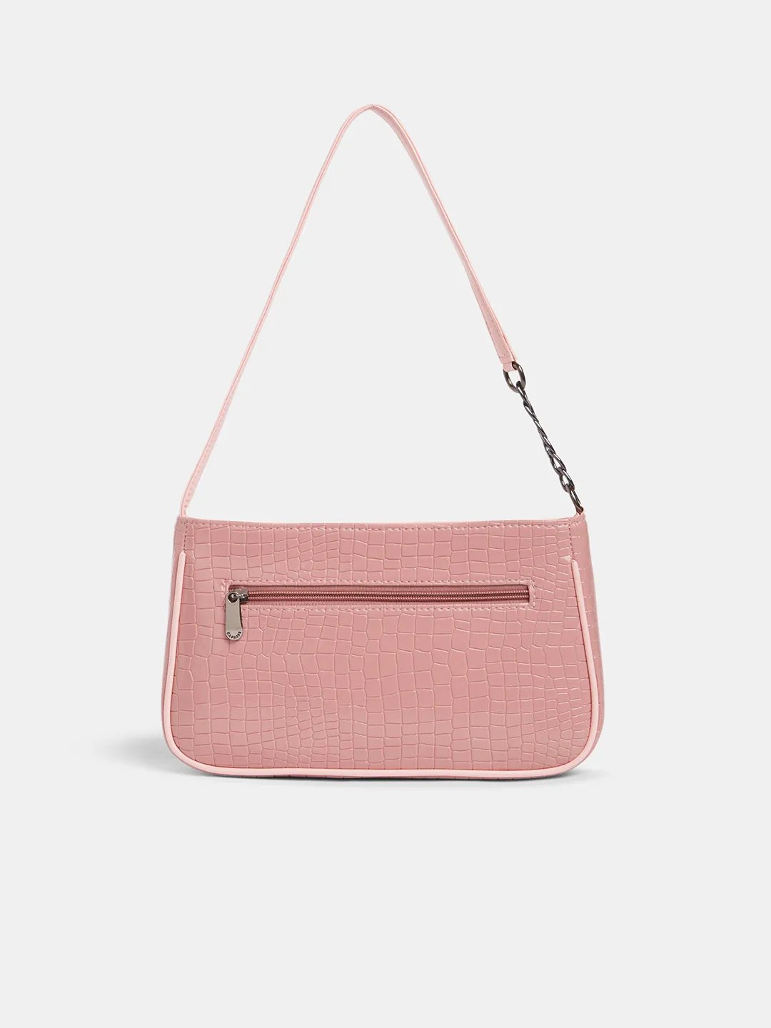Caprese Ethan Small Powder Pink Baguette Bag - Image 5