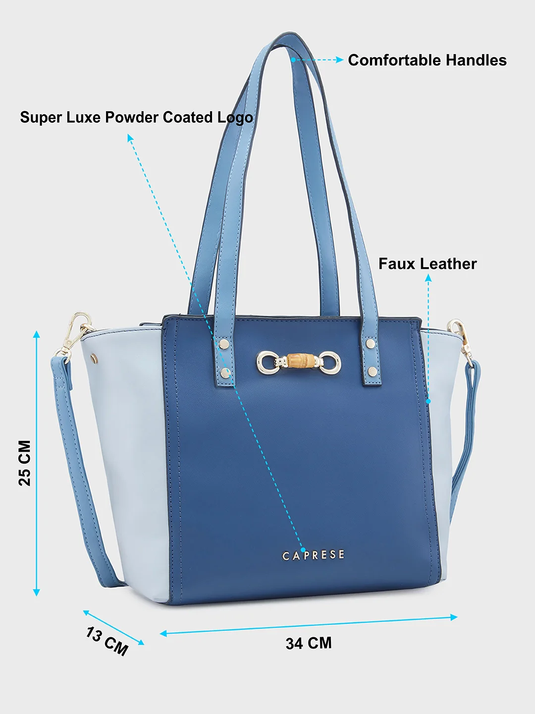 Caprese Eva Medium Navy Satchel Bag - Image 4