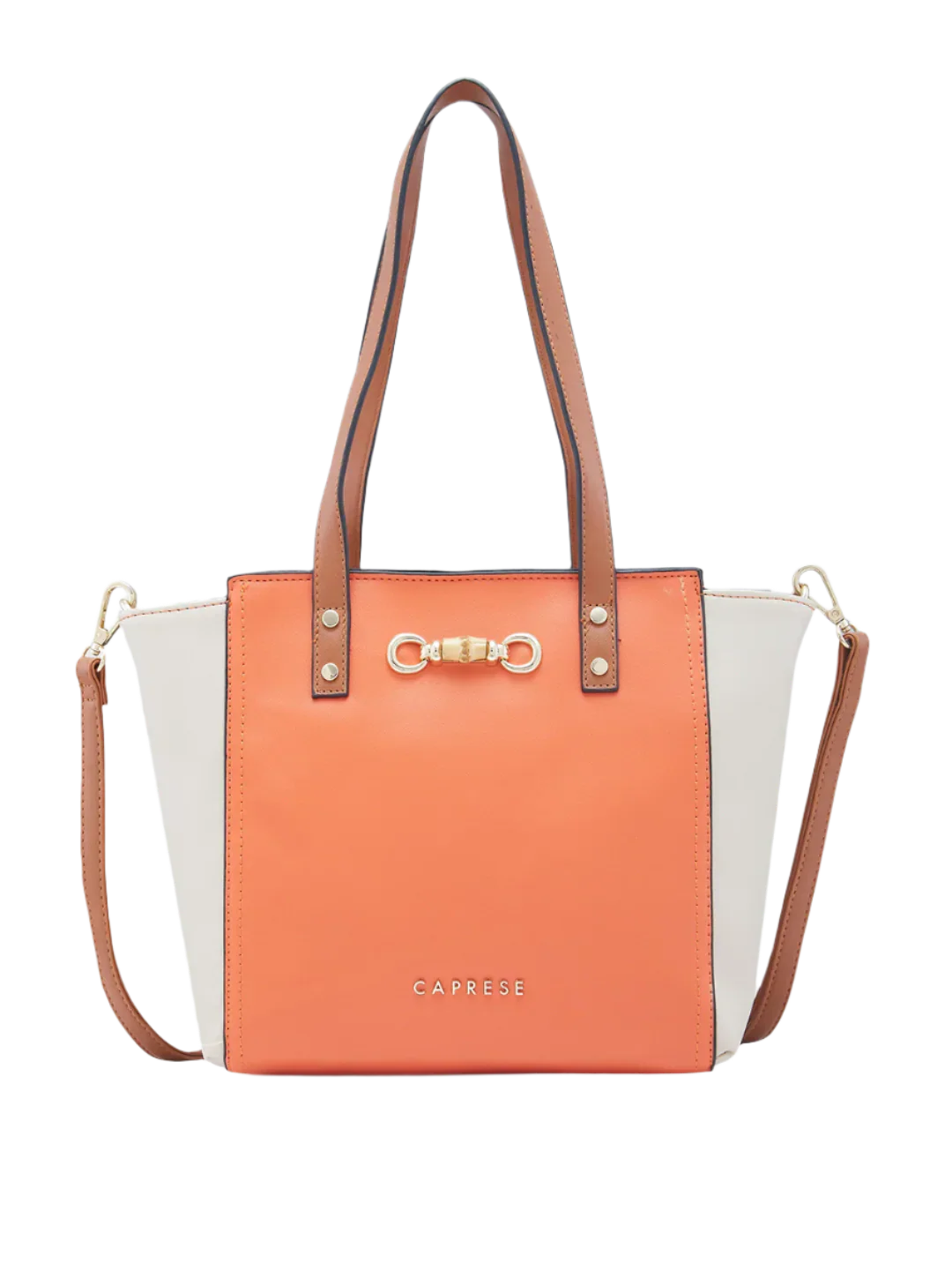 Caprese Eva Medium Orange Satchel Bag