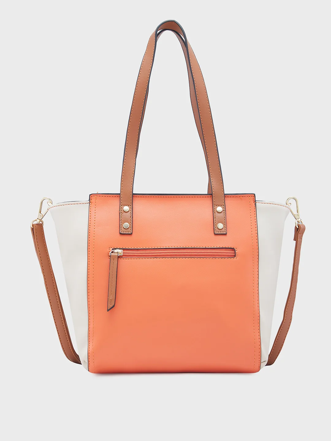 Caprese Eva Medium Orange Satchel Bag - Image 3