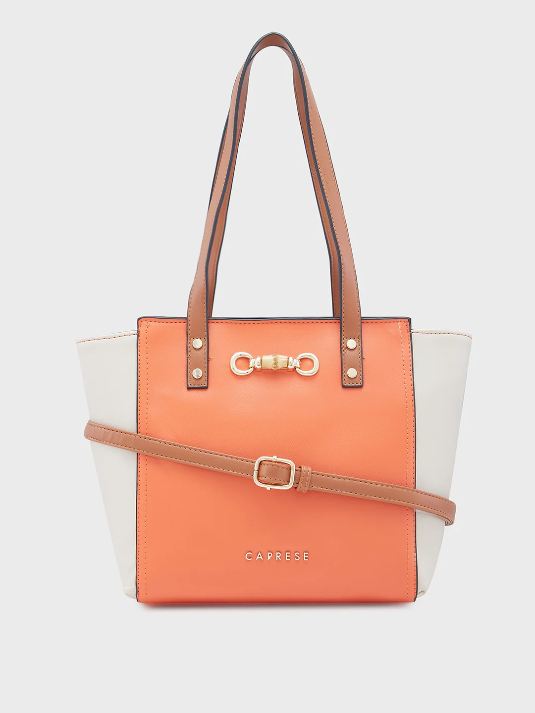 Caprese Eva Medium Orange Satchel Bag - Image 4