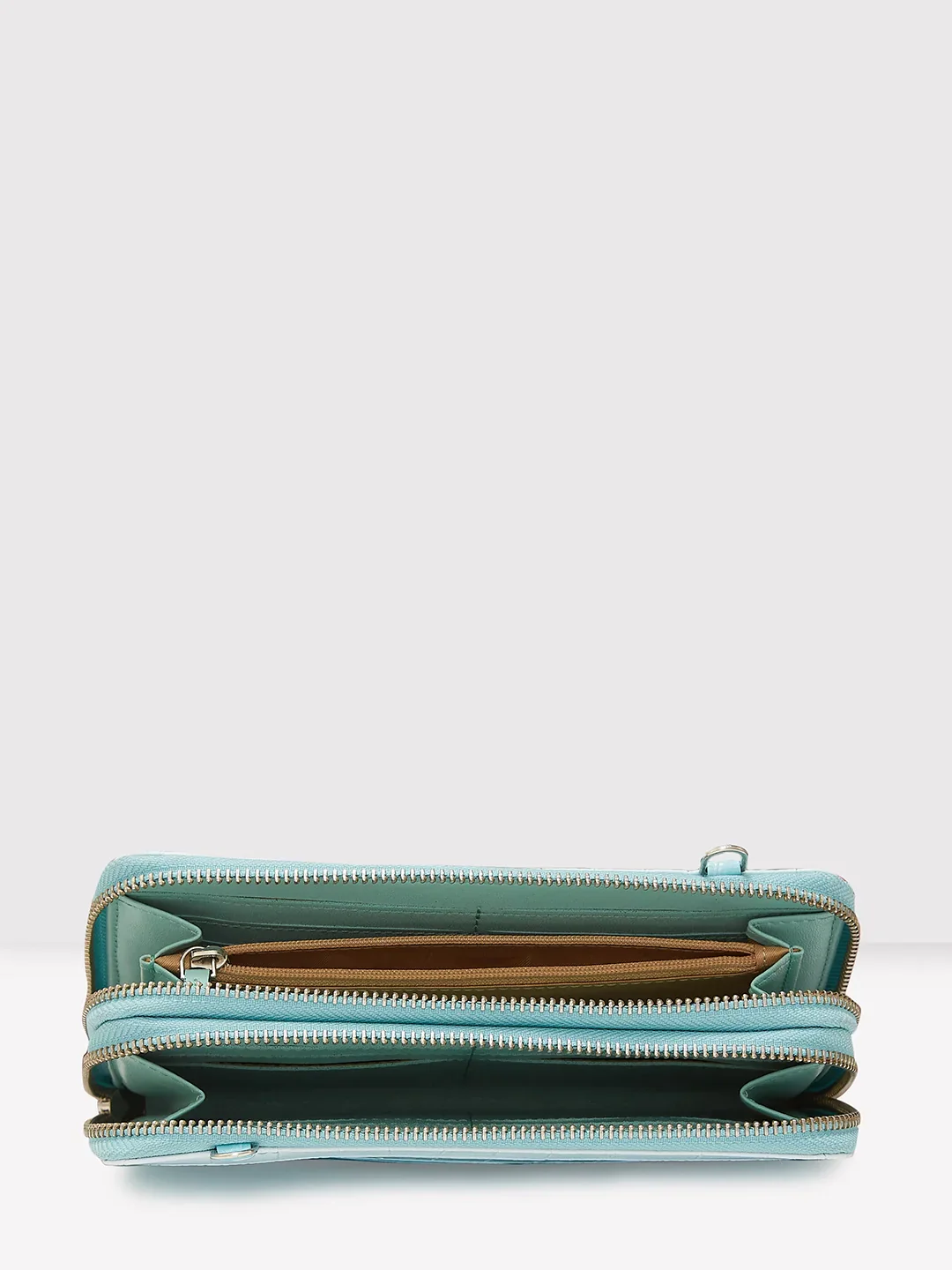 Caprese Eva Large Aqua Zip Around Wallet - Image 9