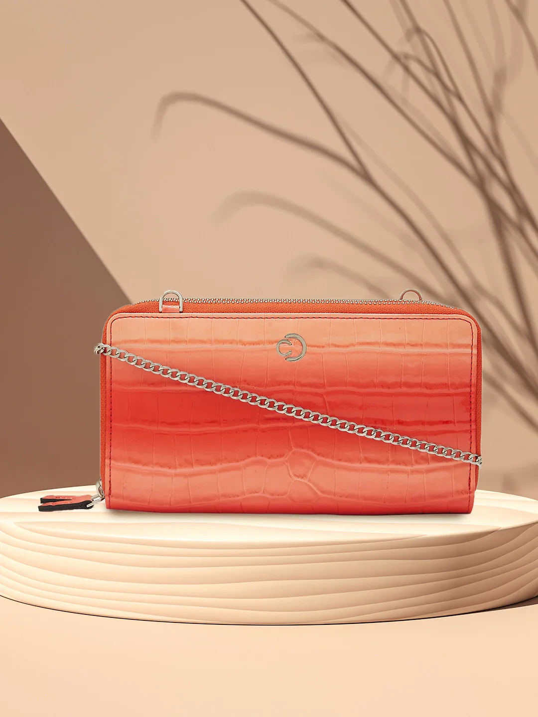 Caprese Eva Sling Large Coral Zip Around Wallet - Image 3