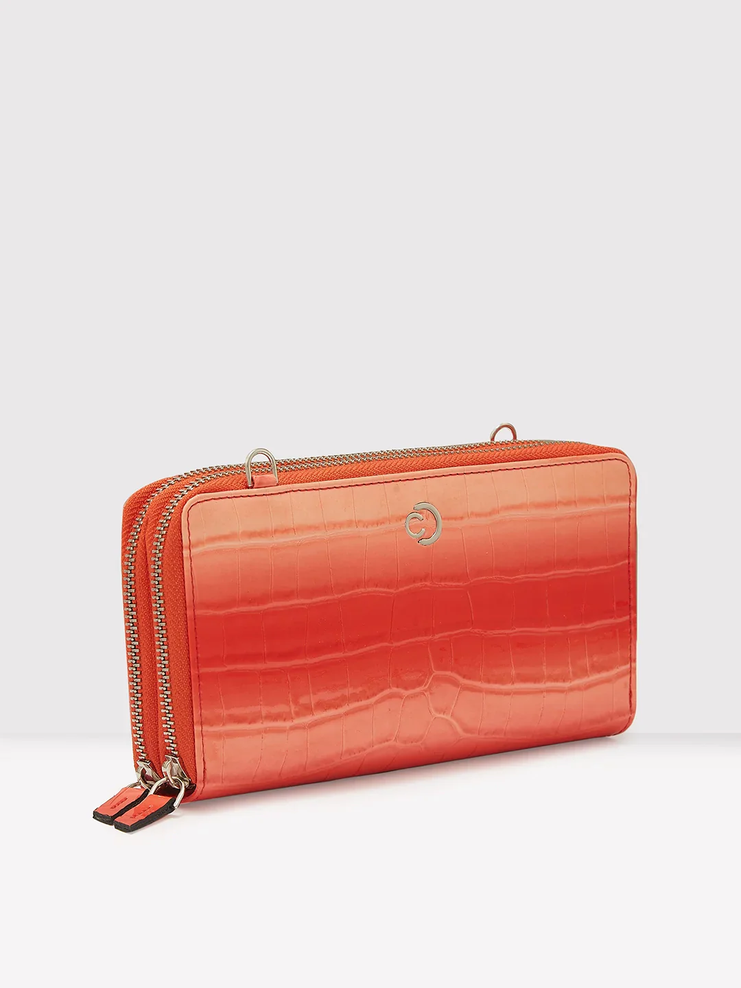 Caprese Eva Sling Large Coral Zip Around Wallet - Image 5