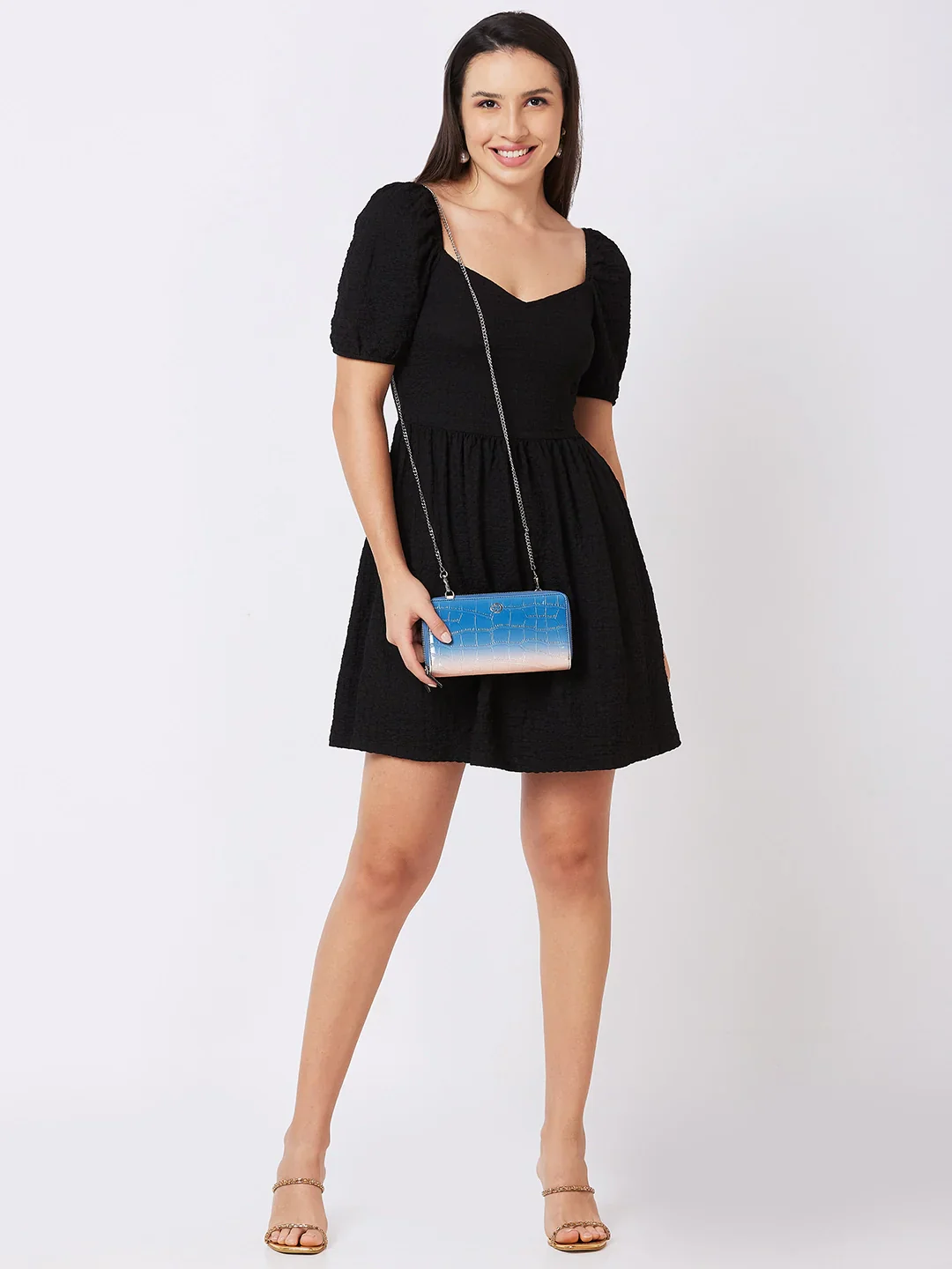 Caprese Eva Sling Large Navy Zip Around Wallet - Image 12