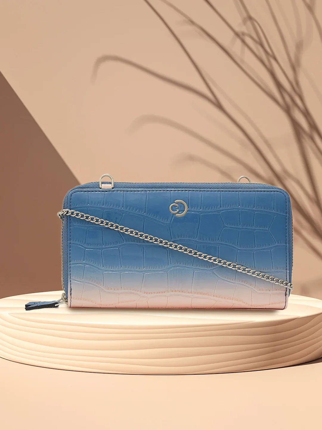 Caprese Eva Sling Large Navy Zip Around Wallet - Image 3