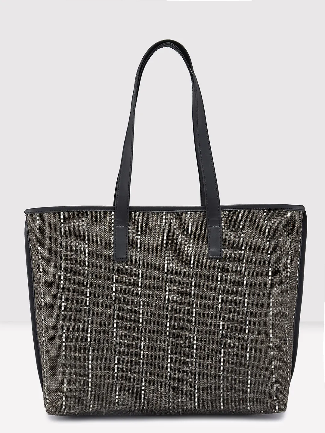 Caprese Evana Medium Striped Brown Tote Bag - Image 3