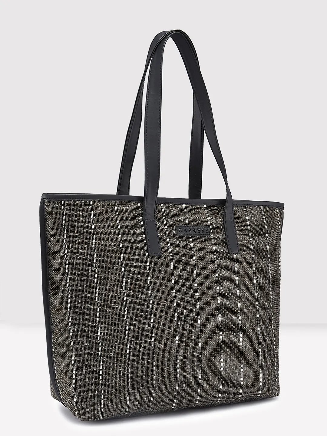 Caprese Evana Medium Striped Brown Tote Bag - Image 4