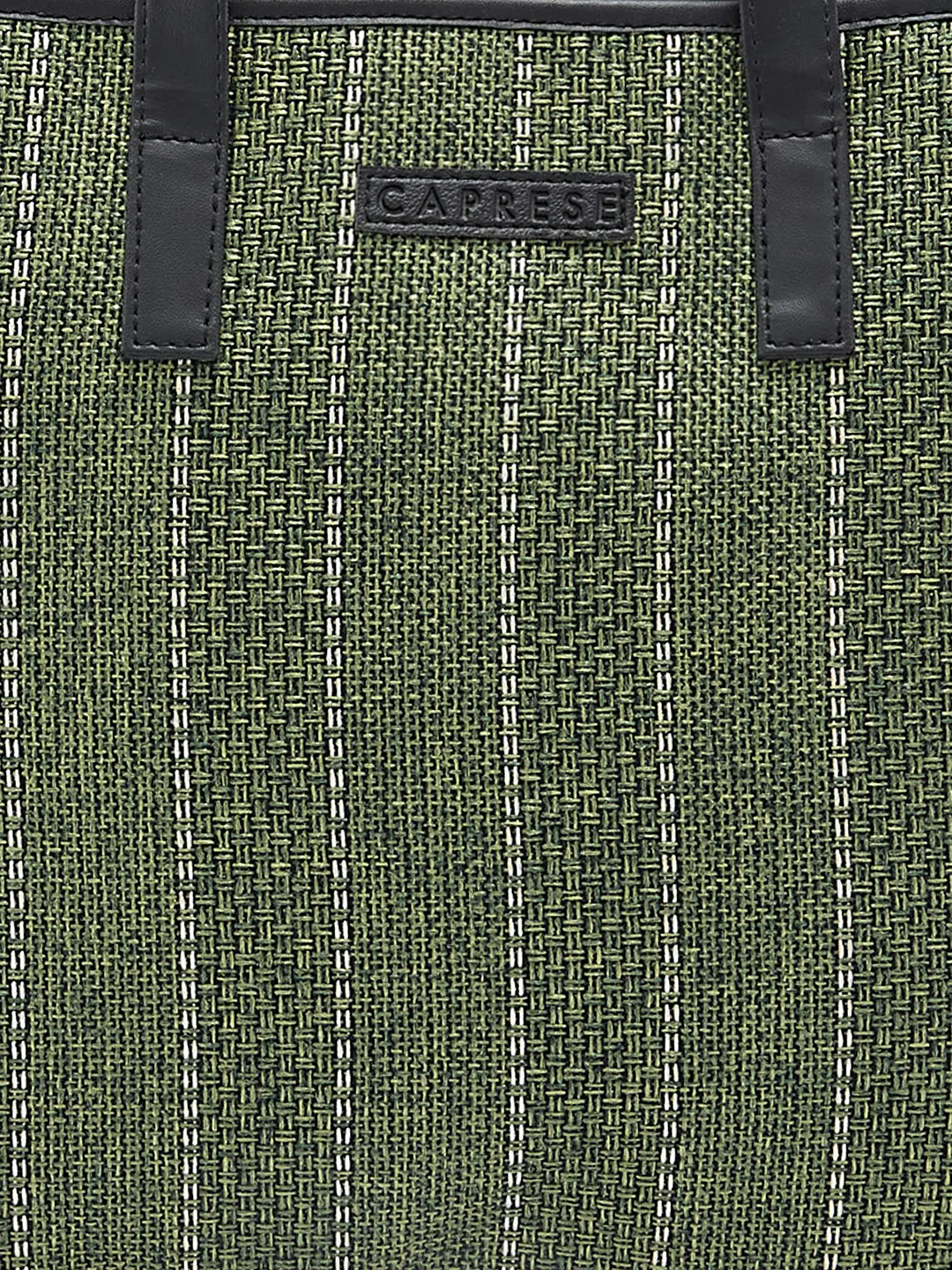 Caprese Evana Medium Striped Green Tote Bag - Image 9
