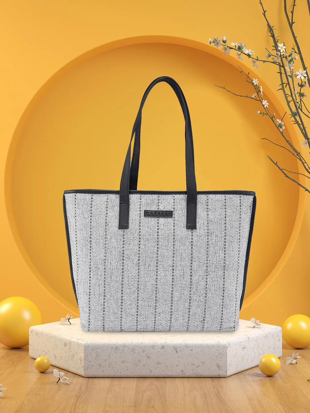 Caprese Evana Medium Silver Tote Bag - Image 2