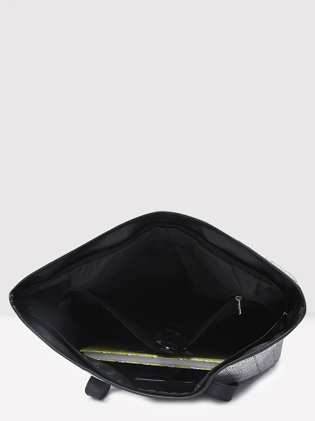 Caprese Evana Medium Silver Tote Bag - Image 7
