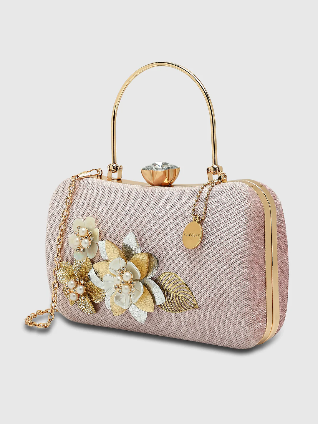 Caprese Evelyn Medium Blush Printed Clutch Bag - Image 10