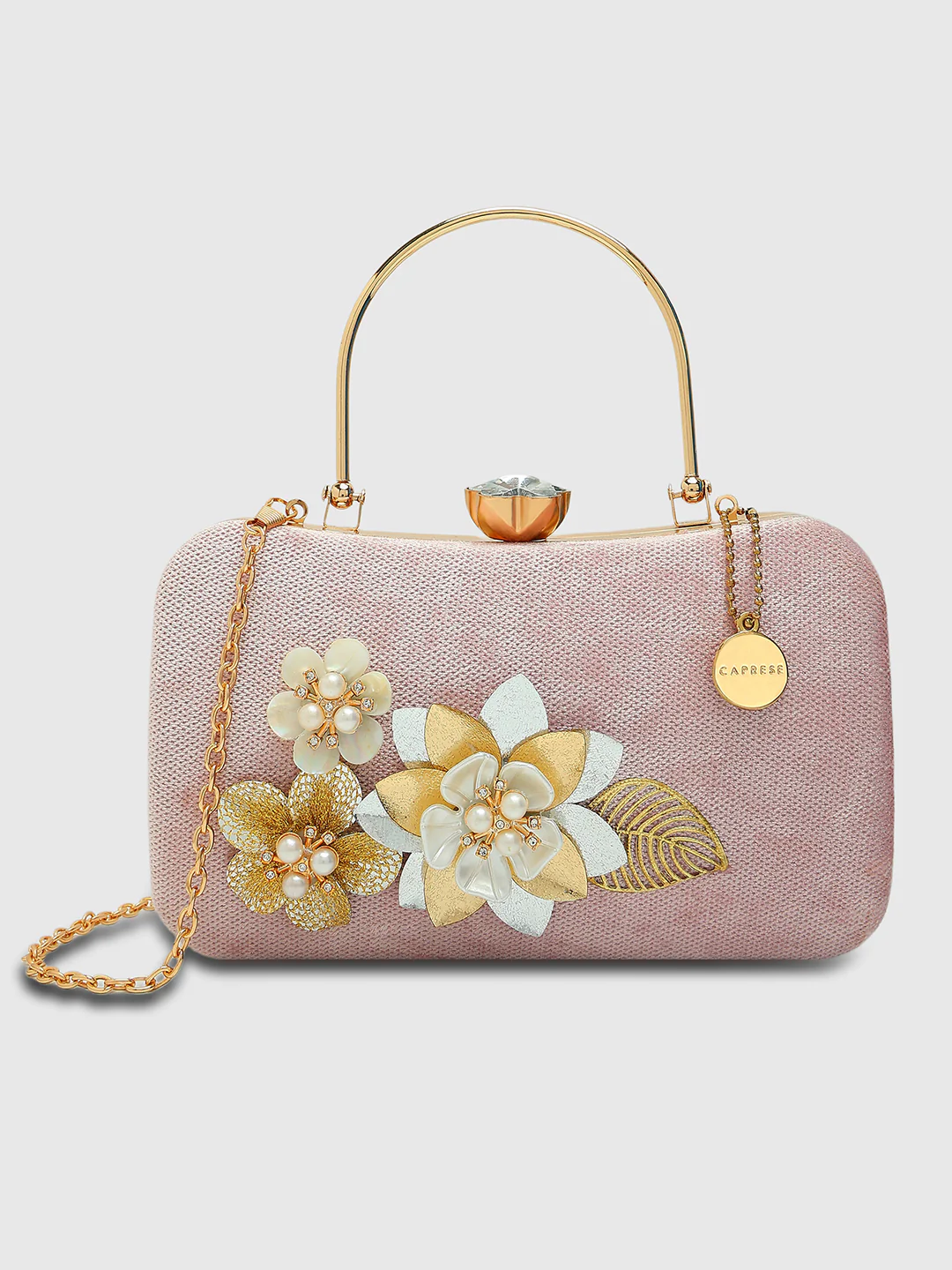 Caprese Evelyn Medium Blush Printed Clutch Bag - Image 9
