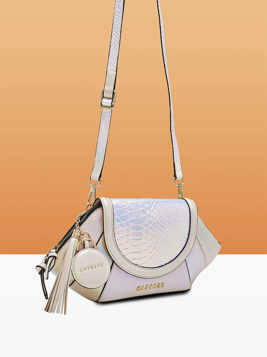 Caprese Evening Affair Medium White Crossbody Bag - Image 13