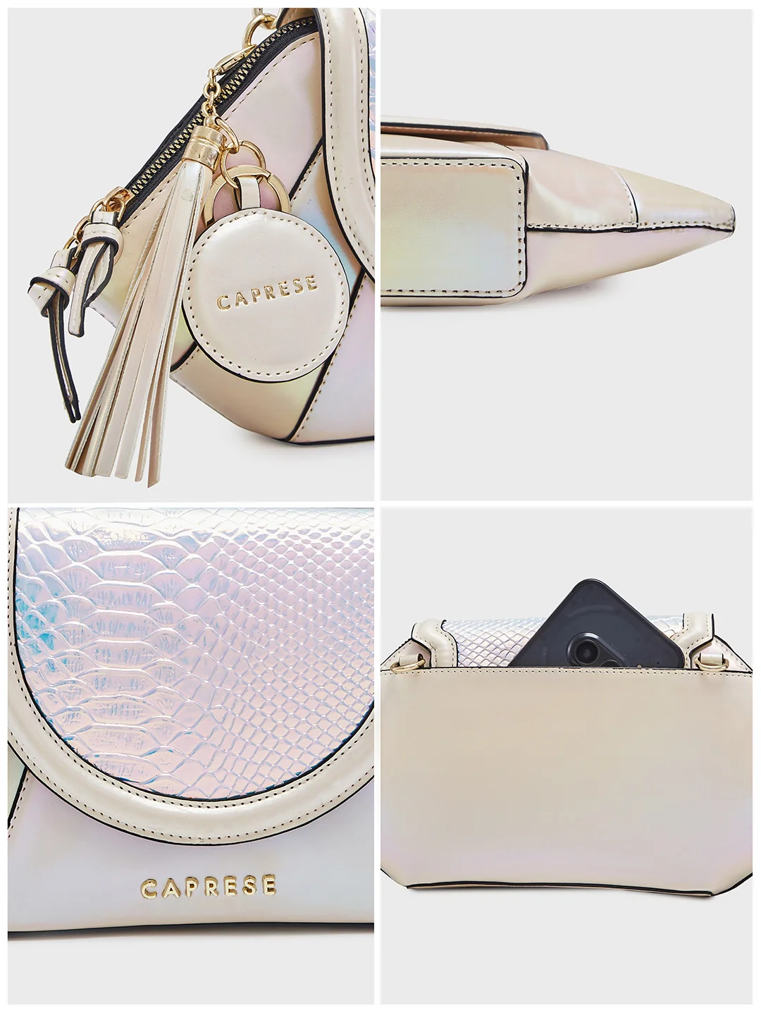 Caprese Evening Affair Medium White Crossbody Bag - Image 14