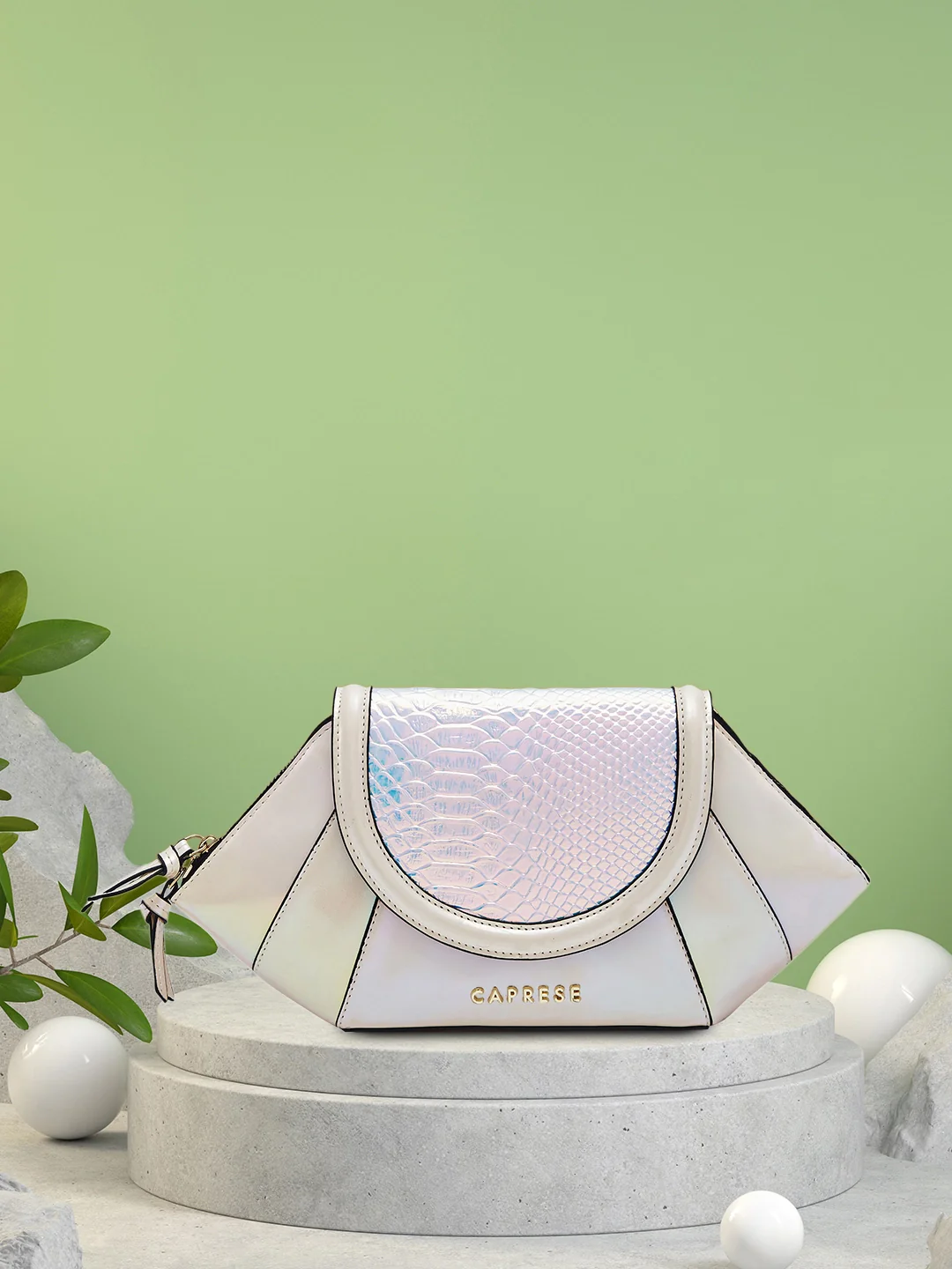 Caprese Evening Affair Medium White Crossbody Bag - Image 3