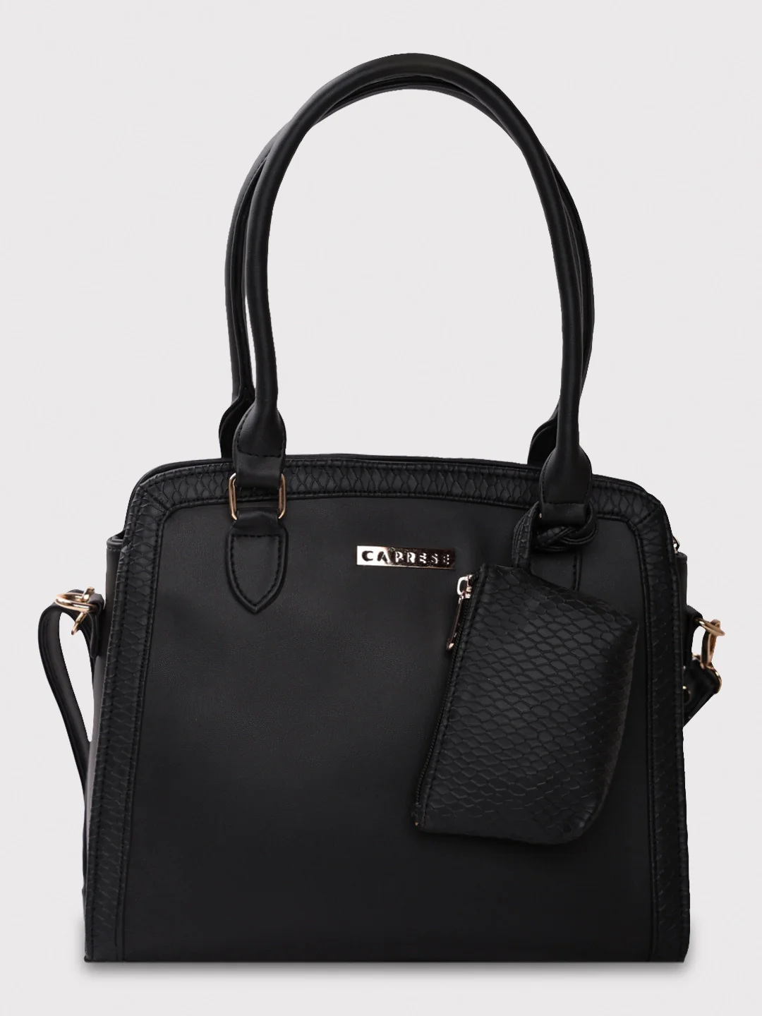Caprese Felisa Medium Black Satchel Bag