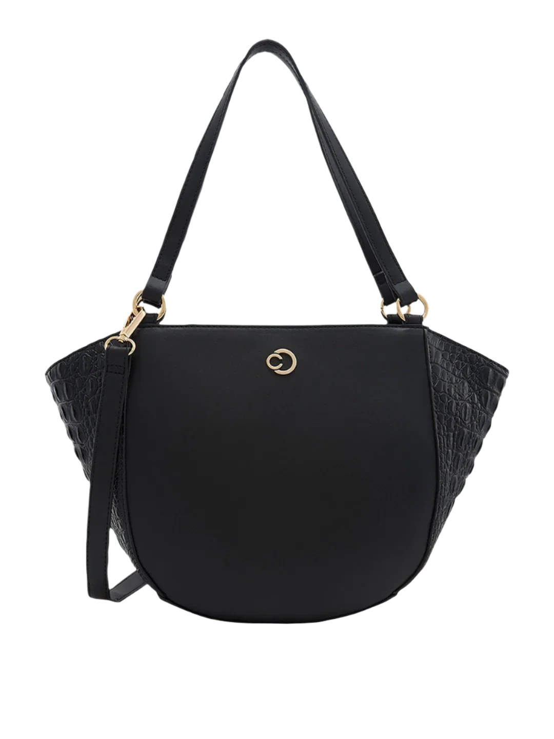 Caprese Felix Large Black Satchel Bag