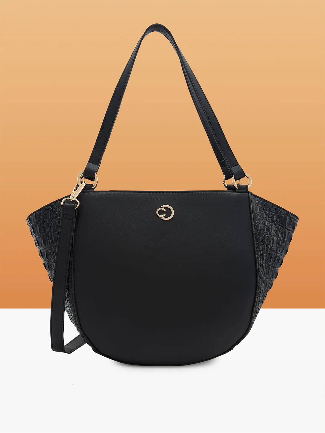 Caprese Felix Large Black Satchel Bag - Image 3