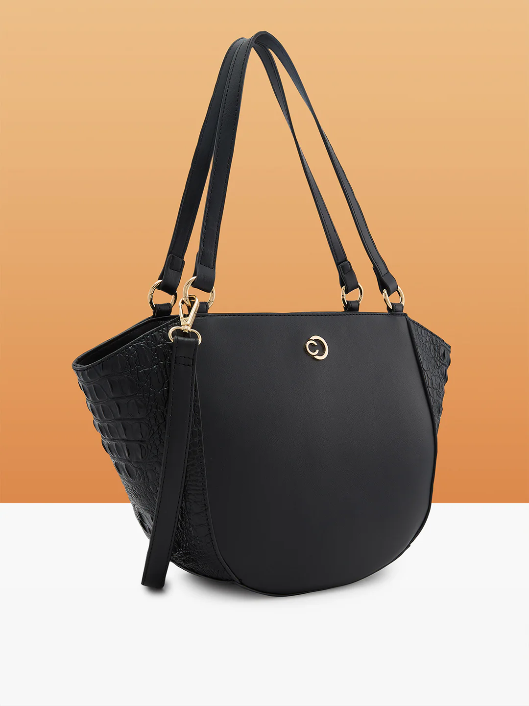 Caprese Felix Large Black Satchel Bag - Image 4
