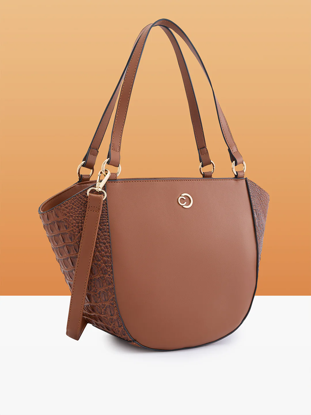 Caprese Felix Large Tan Satchel Bag - Image 3