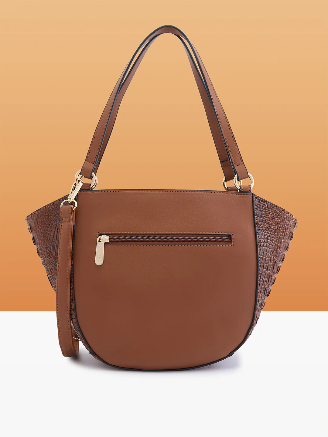 Caprese Felix Large Tan Satchel Bag - Image 4