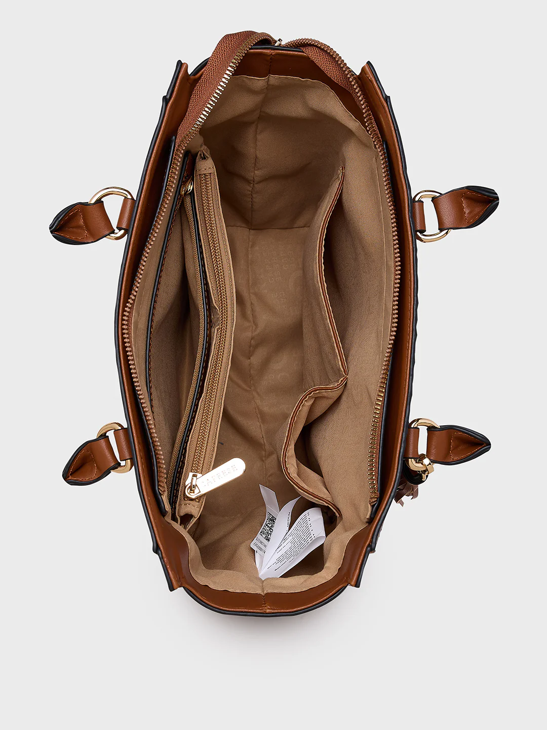Caprese Felix Large Tan Satchel Bag - Image 7