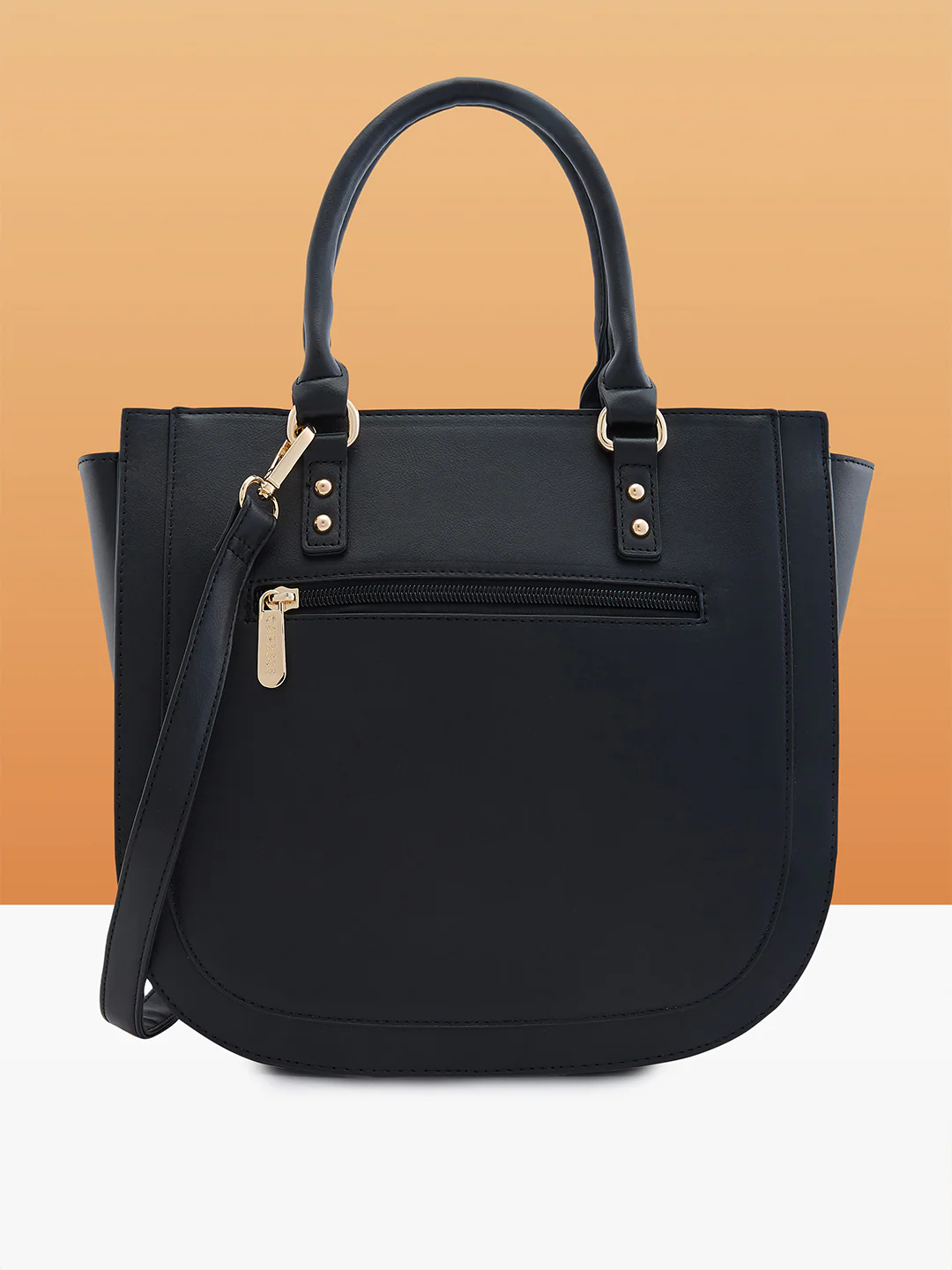 Caprese Felix Medium Black Satchel Bag - Image 4