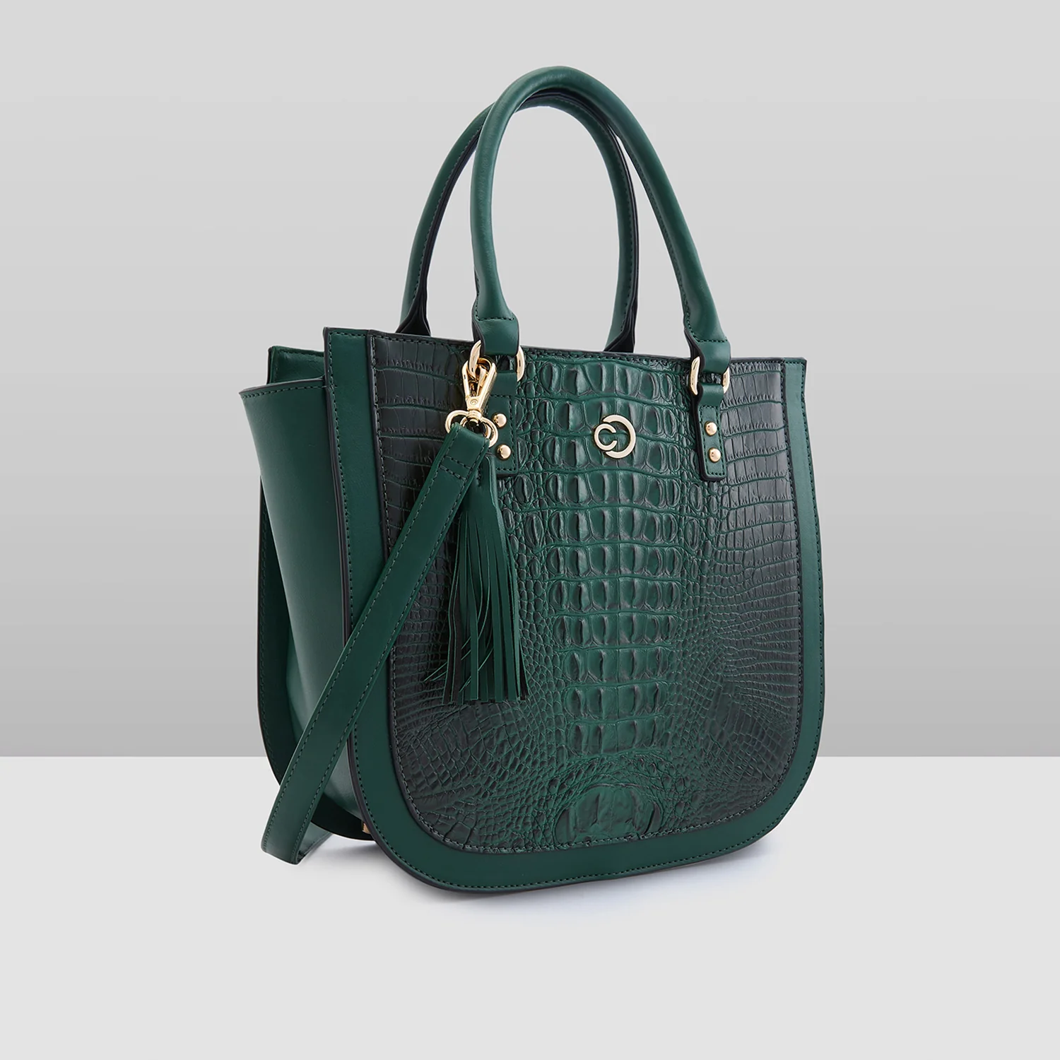Caprese Felix Medium Green Satchel Bag - Image 3