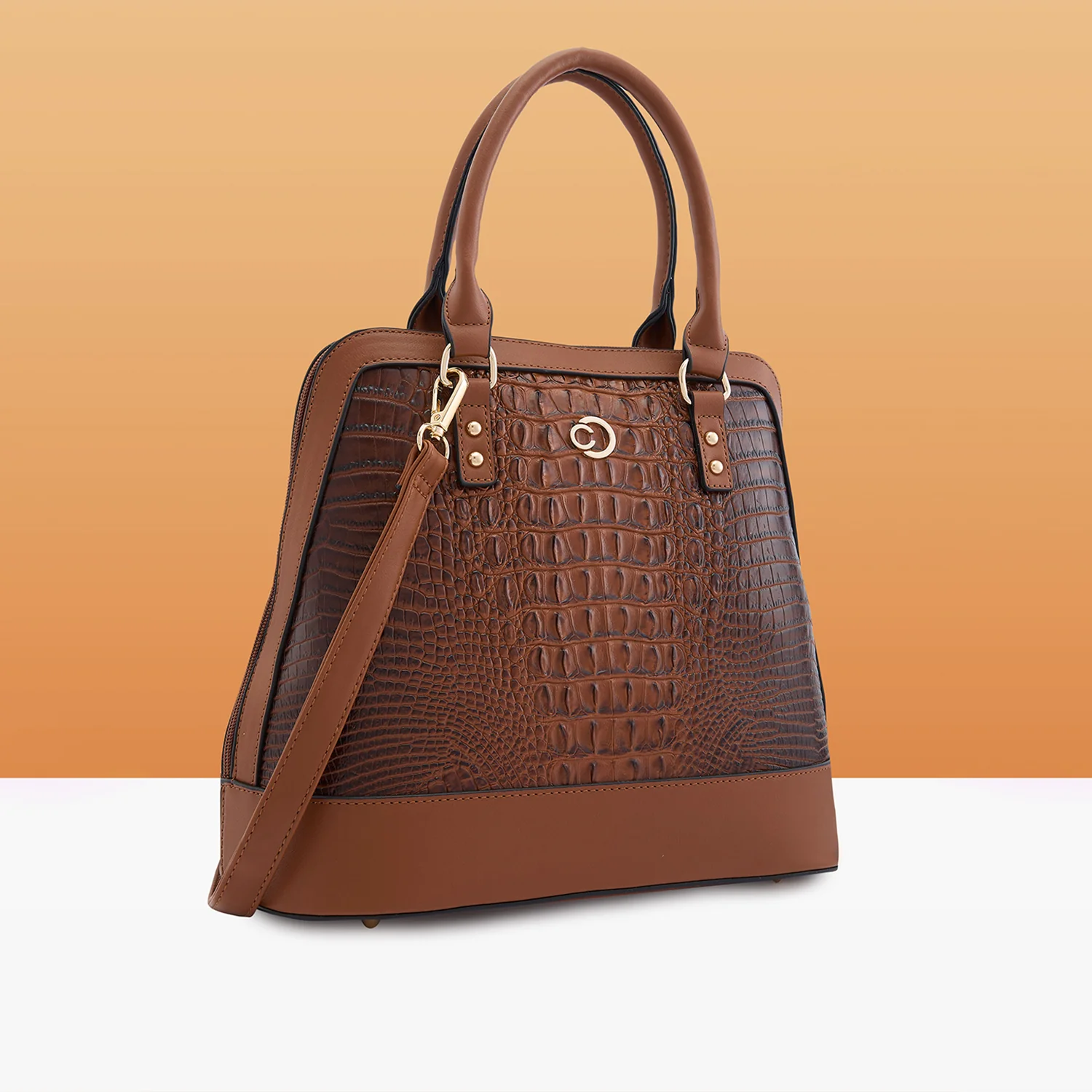 Caprese Felix Medium Tan Satchel Bag - Image 3