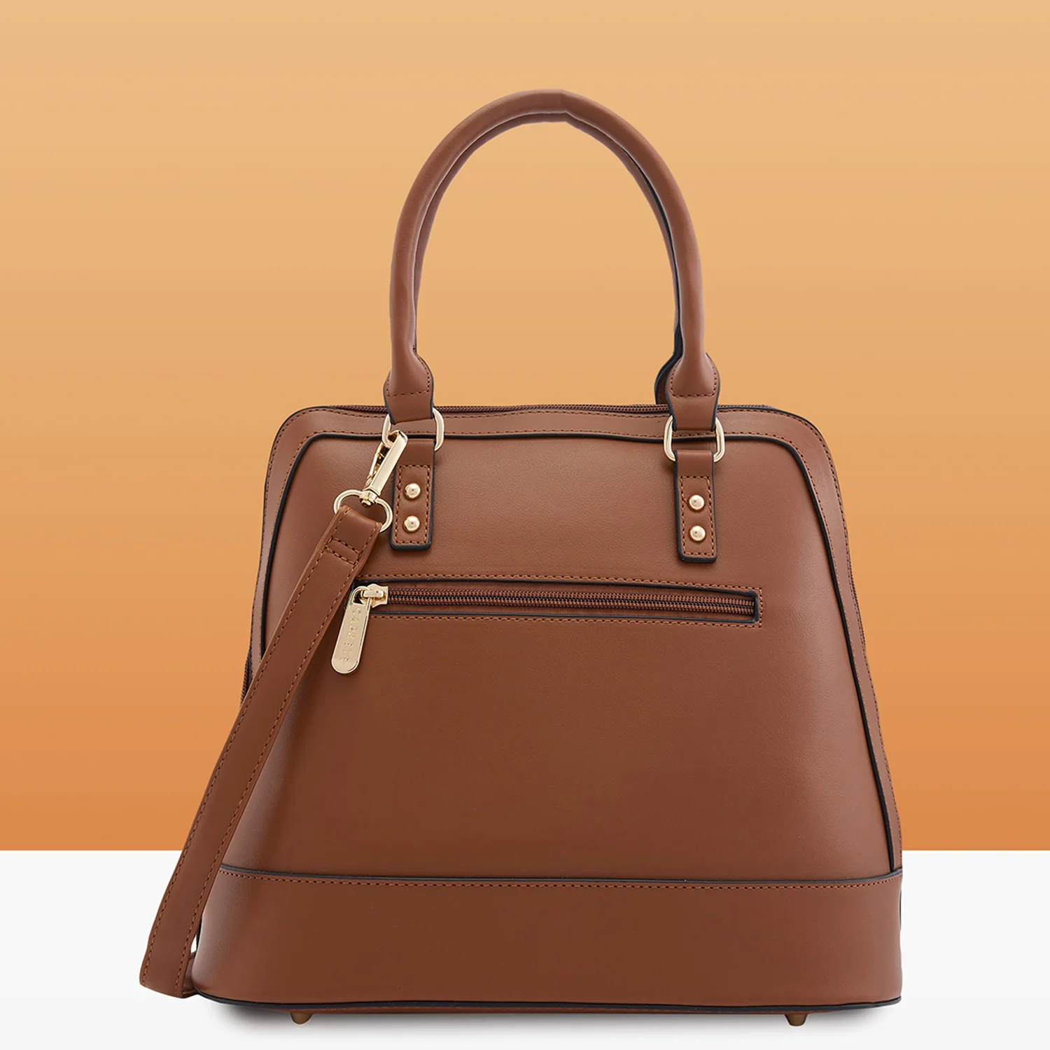 Caprese Felix Medium Tan Satchel Bag - Image 4