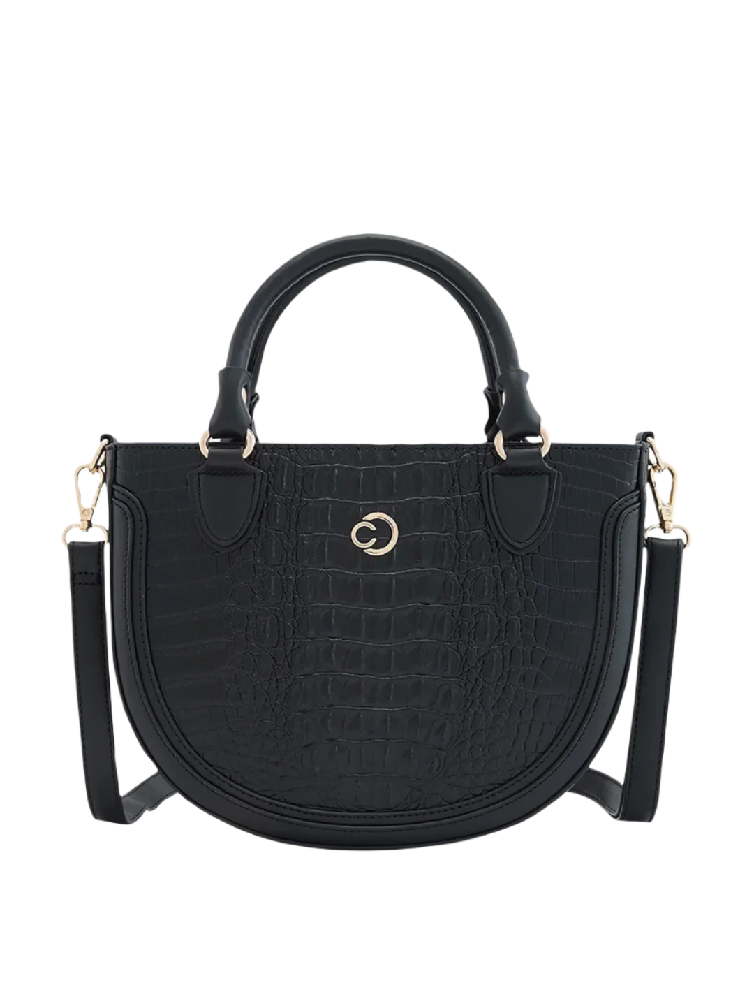 Caprese Felix Small Black Satchel Bag