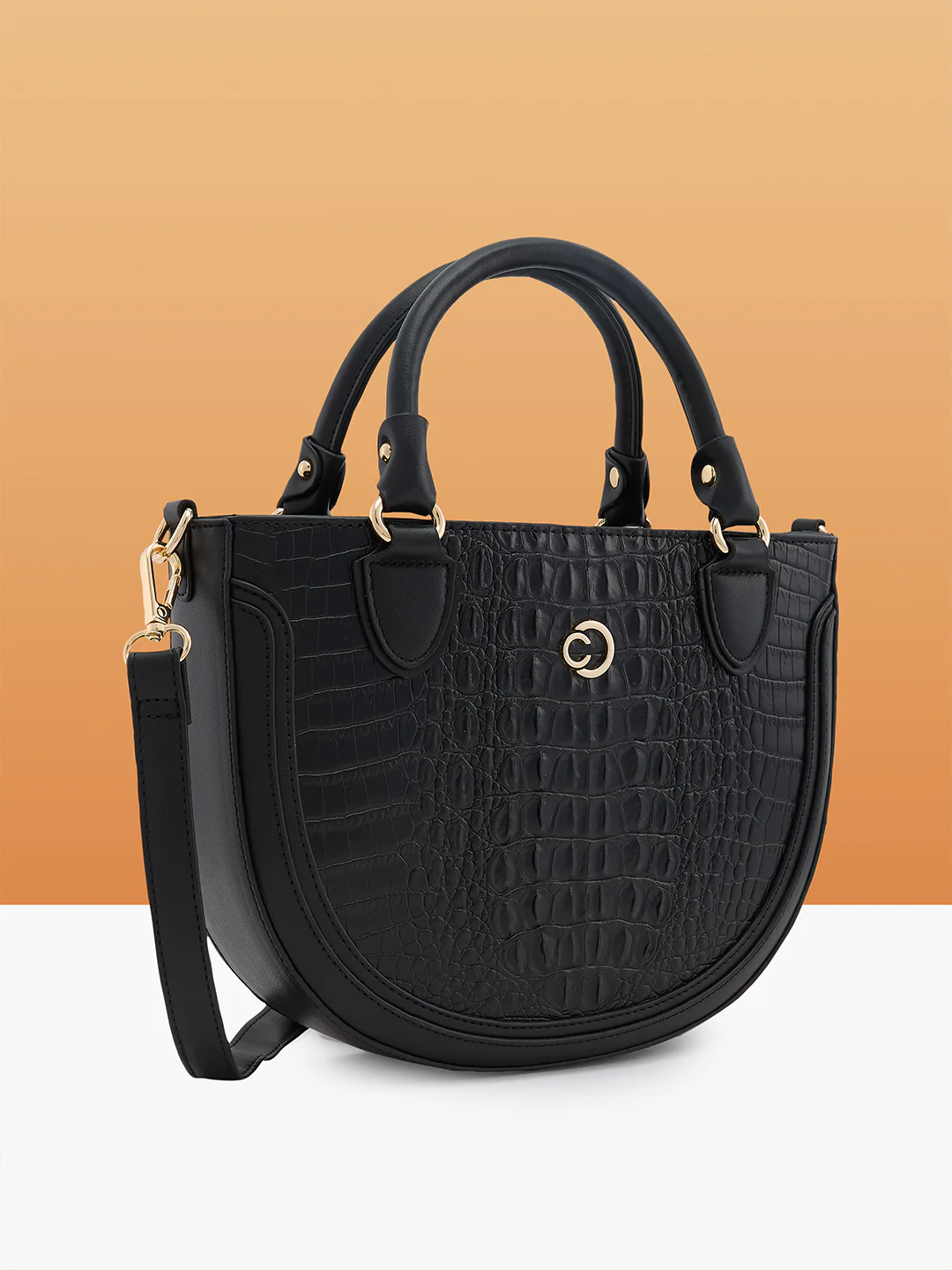 Caprese Felix Small Black Satchel Bag - Image 3