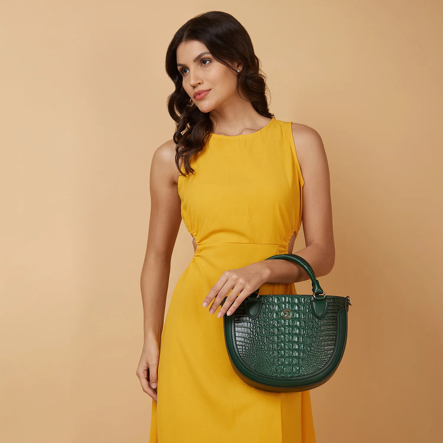 Caprese Felix Small Green Satchel Bag - Image 2