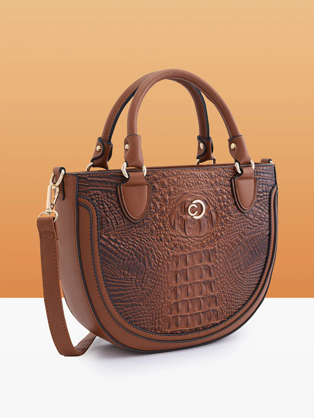 Caprese Felix Small Tan Satchel Bag - Image 3