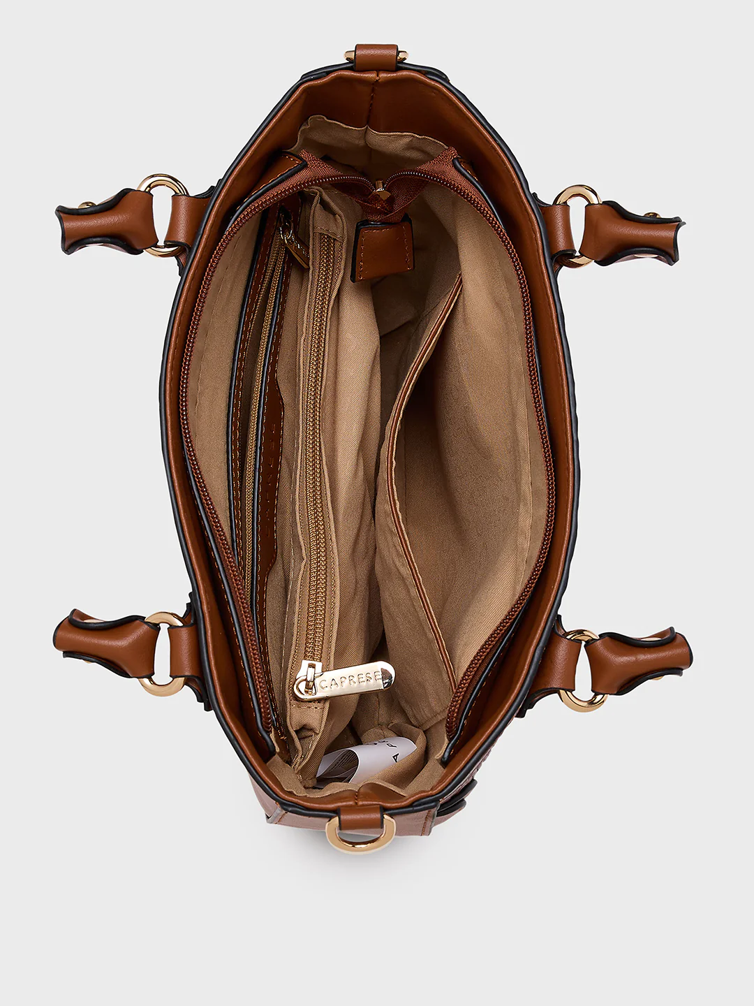 Caprese Felix Small Tan Satchel Bag - Image 7