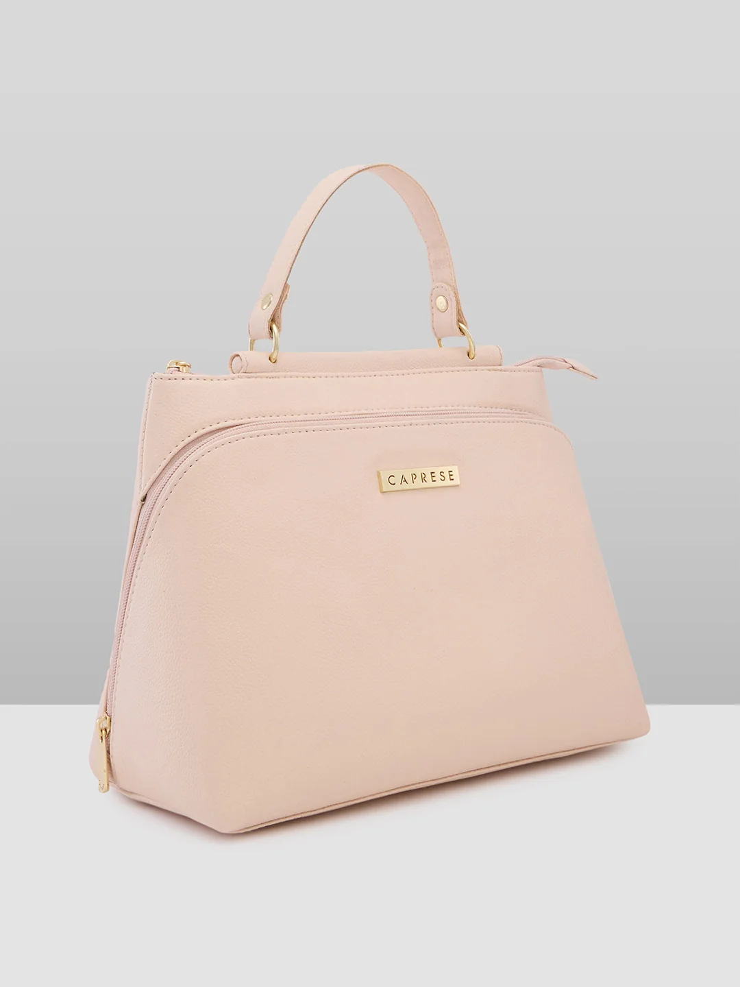 Caprese Fernanda Small Beige Satchel Bag - Image 2
