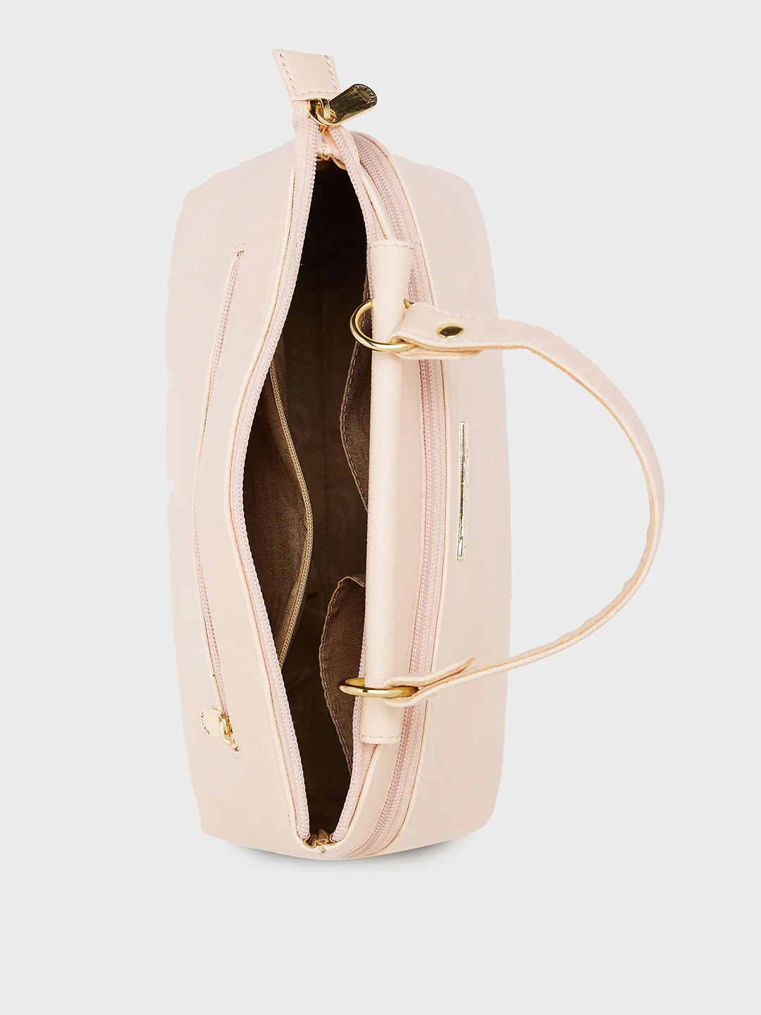 Caprese Fernanda Small Beige Satchel Bag - Image 6