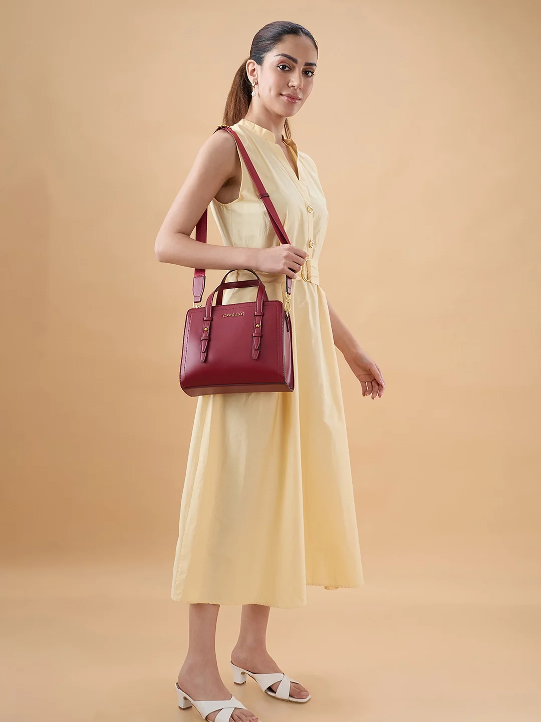 Caprese Fiji Small Cherry Lacquer Satchel Bag - Image 12