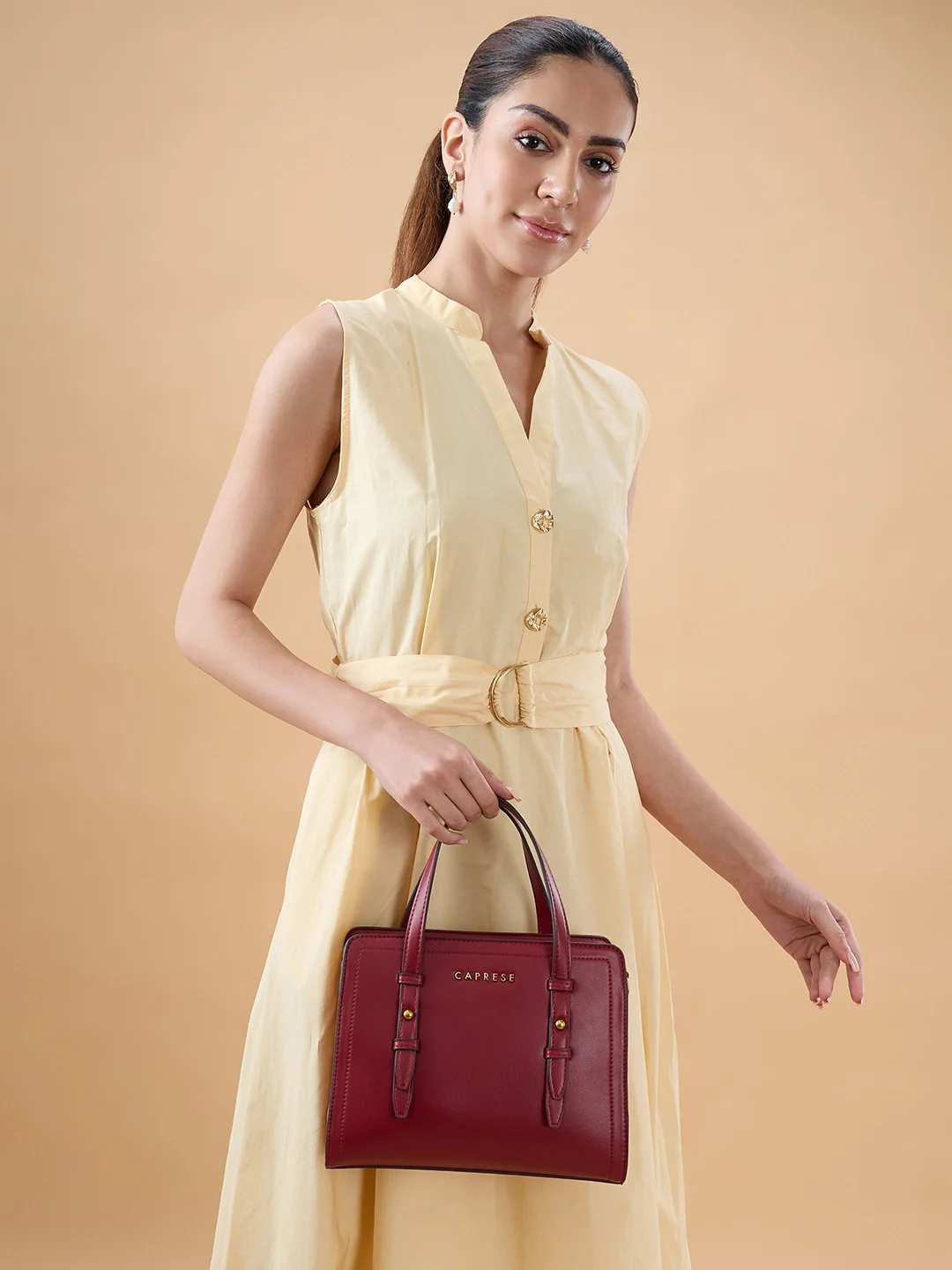 Caprese Fiji Small Cherry Lacquer Satchel Bag - Image 2
