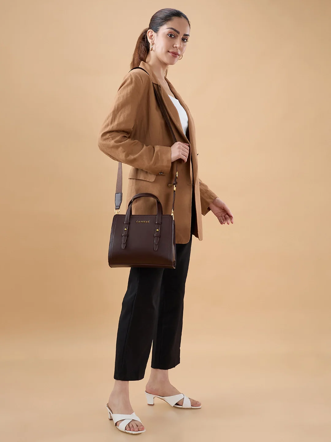 Caprese Fiji Small Coffee Satchel Bag - Image 13