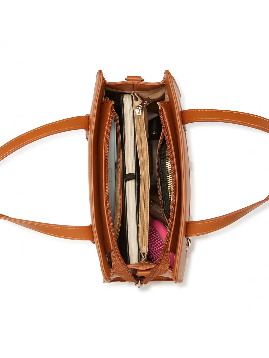 Caprese Fiji Small Tan Satchel Bag - Image 14