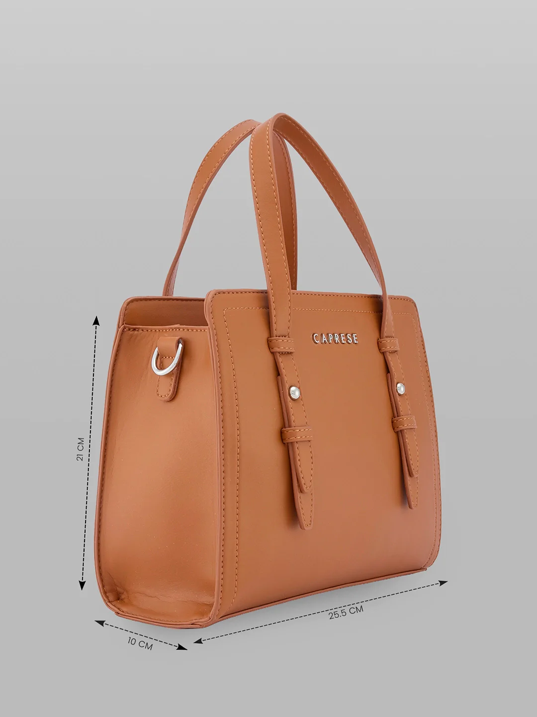 Caprese Fiji Small Tan Satchel Bag - Image 6